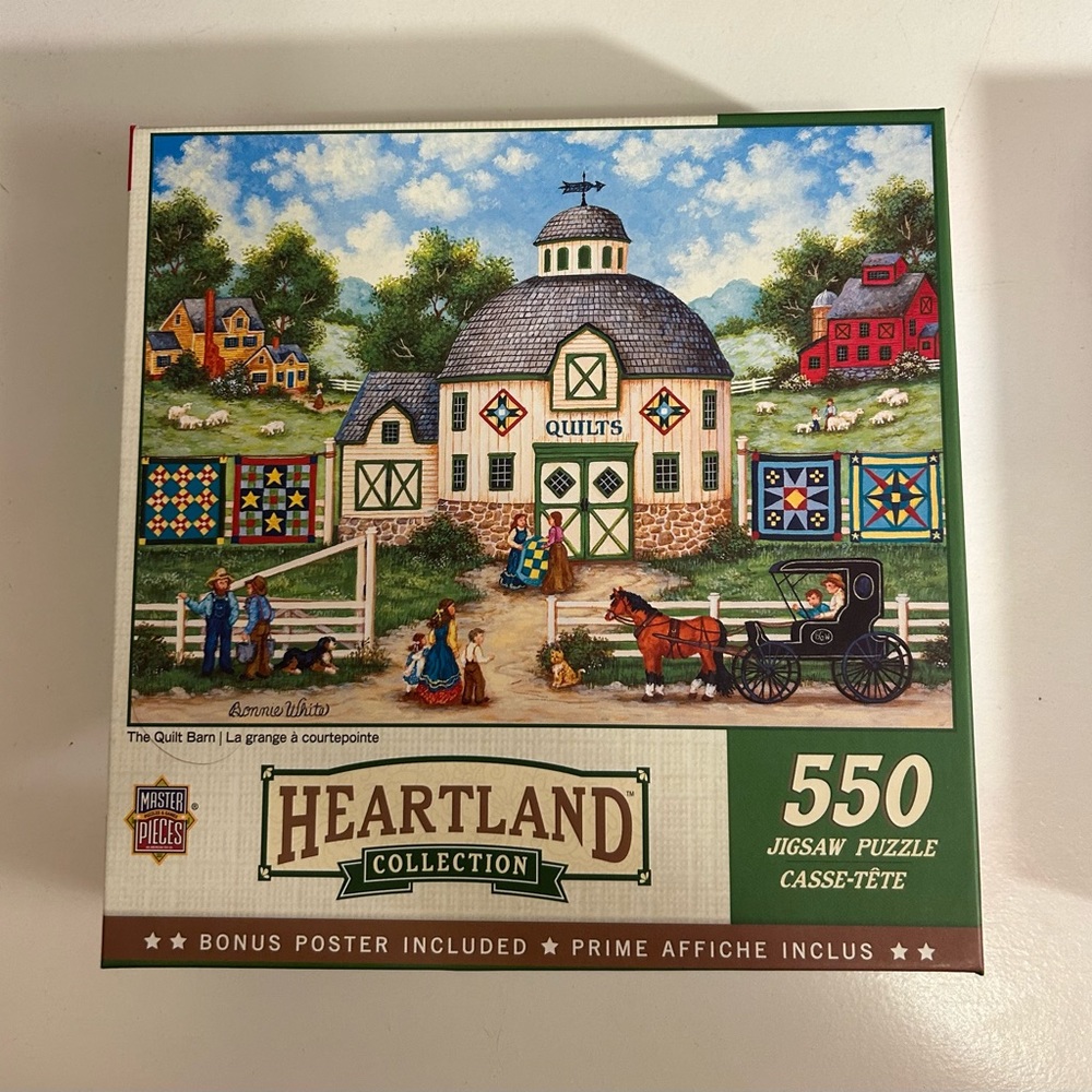 Like New 550 Piece Jigsaw Puzzle “The Quilt Barn” by Master Pieces